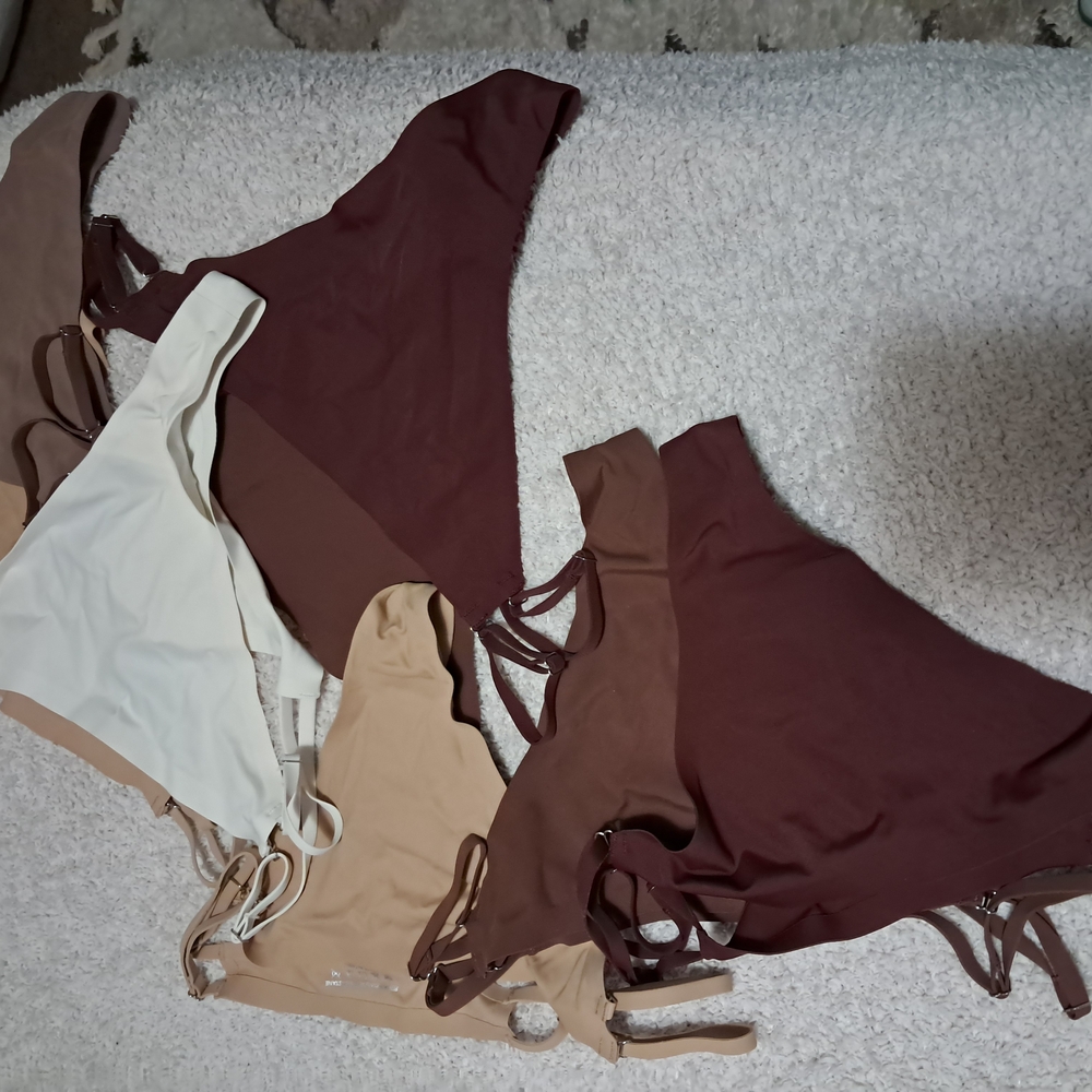 Brown and Cream One-Piece Swimsuits